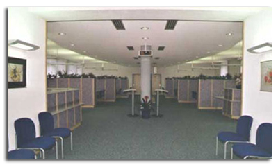 Blick ins Servicezentrum