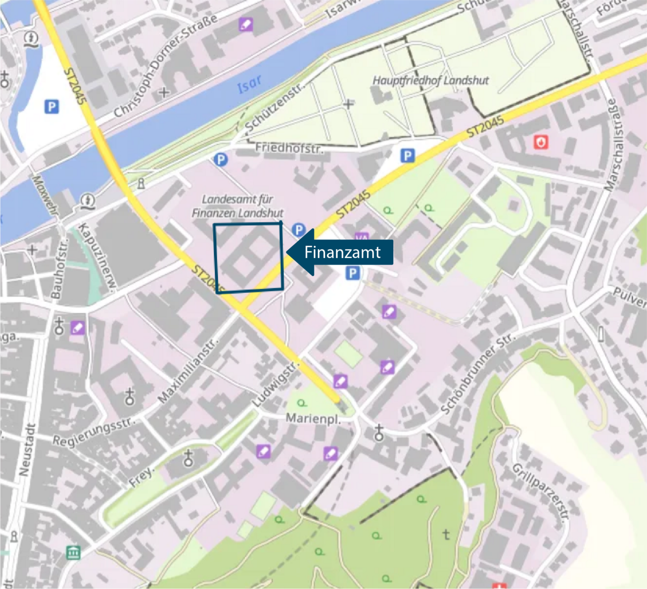 Stadtplan Landshut, Maximilianstraße